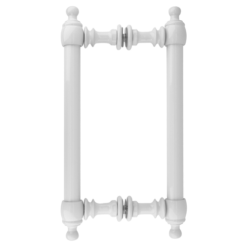 White 8" Colonial Style Back-to-Back Pull Handles