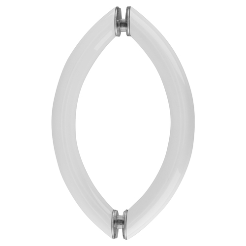 White 6" Crescent Style Back-to-Back Pull Handles Without Metal Washers