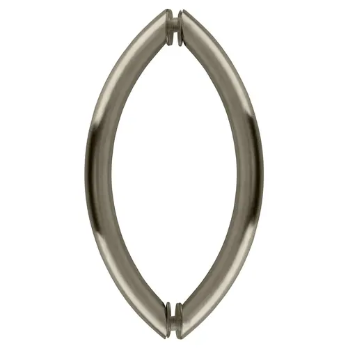 Brushed Nickel 8" Crescent Style Back-to-Back Pull Handles Without Metal Washers