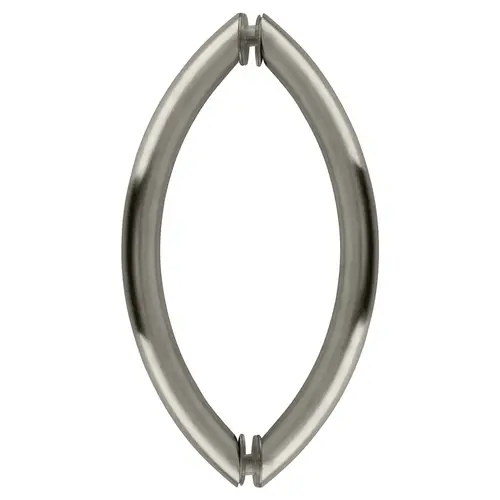 Brushed Satin Chrome 8" Crescent Style Back-to-Back Pull Handles Without Metal Washers