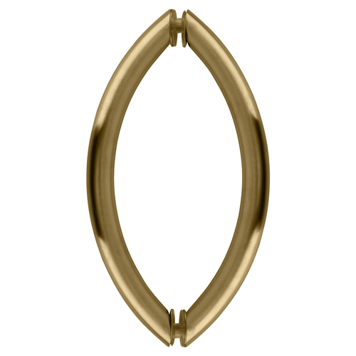 Satin Brass 8" Crescent Style Back-to-Back Pull Handles Without Metal Washers
