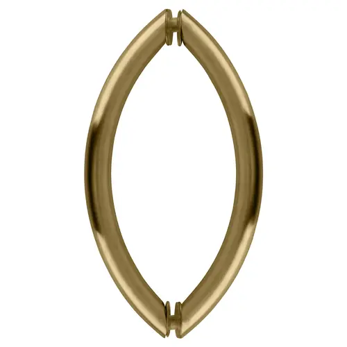 Satin Brass 8" Crescent Style Back-to-Back Pull Handles Without Metal Washers