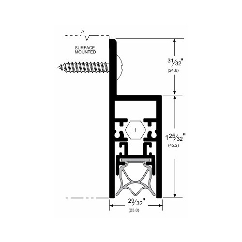 Automatic Door Bottom Clear Anodized Aluminum