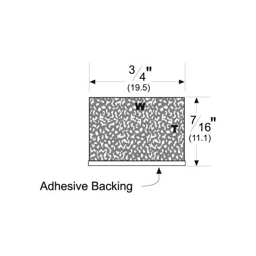 10' x 7/16" x 3/4" Closed Cell Sponge Neoprene Tape