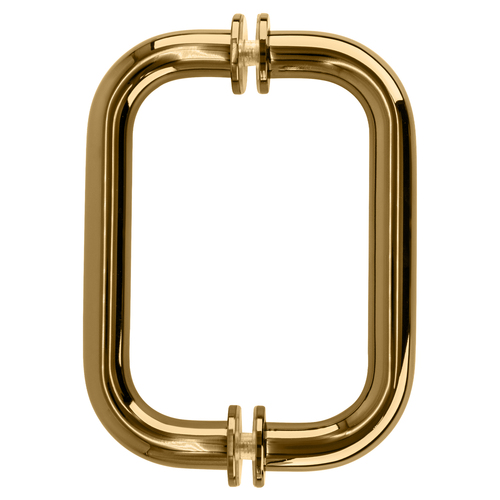 Gold Plated 6" Tubular Back-to-Back 3/4" Diameter Shower Door Pull Handles