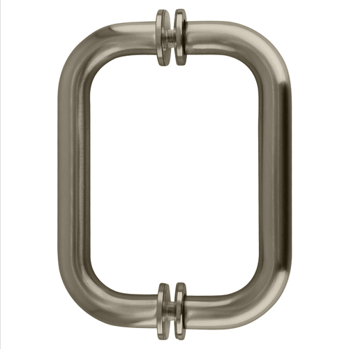 Brushed Nickel 6" Tubular Back-to-Back 3/4" Diameter Shower Door Pull Handles