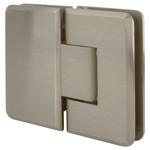 Brushed Nickel Cologne 180 Series 180 degree Glass-to-Glass Hinge