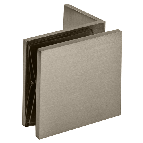 Brushed Nickel Fixed Panel Square Clamp With Small Leg