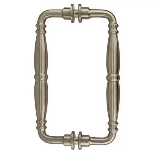 Brushed Nickel 8" Victorian Style Back-to-Back Pull Handles