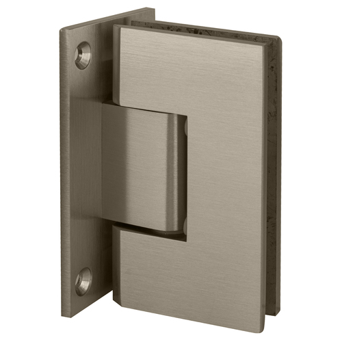 Brushed Nickel Vienna 537 Series 5 Degree Pre-Set Wall Mount Full Back Plate Hinge