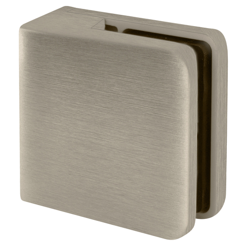 CRL Z806BN Brushed Nickel Z-Series Square Type Flat Base Zinc Clamp for 1/4" and 5/16" Glass