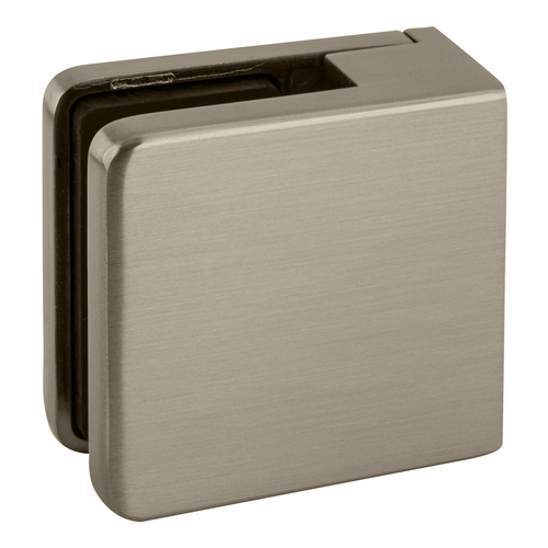 CRL Z810BN Brushed Nickel Z-Series Square Type Flat Base Zinc Clamp for 3/8" Glass