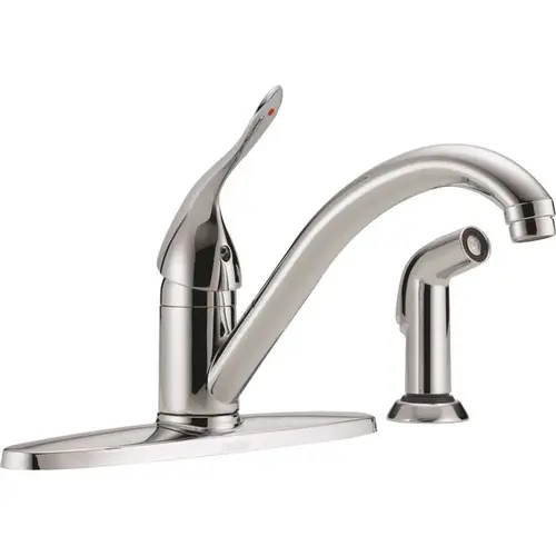 Classic Single-Handle Standard Kitchen Faucet with Side Sprayer in Chrome