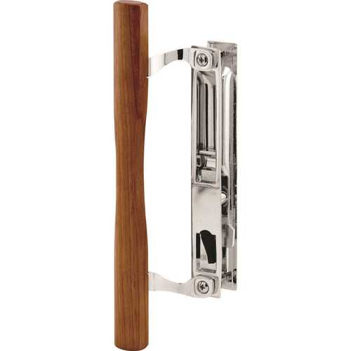 Chrome Diecast Sliding Door Handle Set with Wood Pull Acorn and Better Bilt