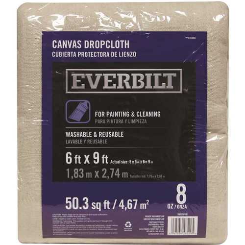 6ft. x 9ft. 8 oz. Medium Duty Canvas Drop Cloth