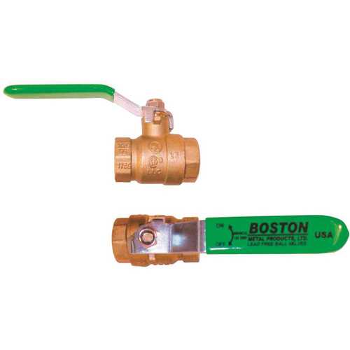 Boston Metal Products BLF0759101 Ball Valve, Female NPT Ends, 3/4 in. Lead Free