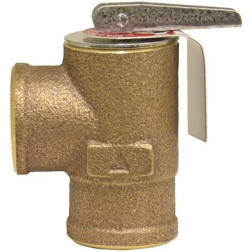 Watts 0342691 3/4 in. Bronze Boiler Pressure Relief Valve, Female Inlet, 30 psi