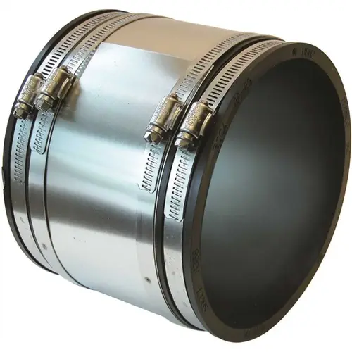 6 in. Flexible PVC Shear Ring Coupling BLACK