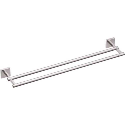 Triva 24 in. Double Towel Bar in Matte Black Chrome