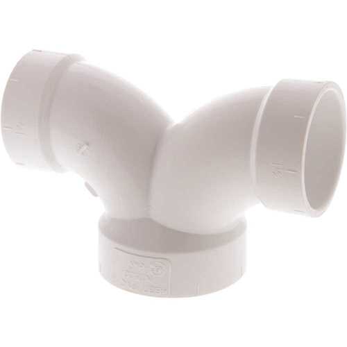 NIBCO C4837HD2112112 2 in. x 1-1/2 in. x 1-1/2 in. PVC DWV 90-Degree All Hub Double Elbow Fitting Plastic