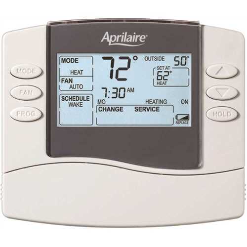 Aprilaire 8466 4.75 in. x 5.75 in. [5/2- Day or 5/1/1- Day] Programmable Thermostat 2H/2C or 4H/2C Heat Pump