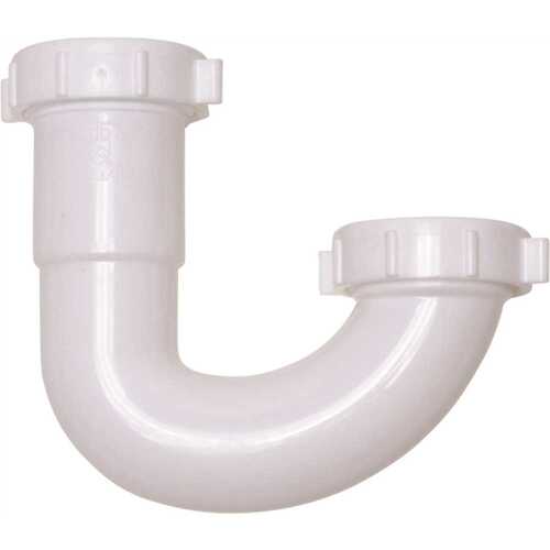 1-1/2 in. White Plastic Threaded-Joint Sink J-Bend Drain