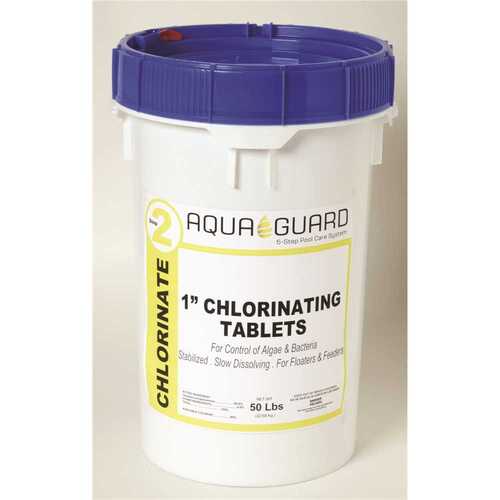 AQUAGUARD 26438847383 1 in 50 Lb Trichloro Chlorine Tablets