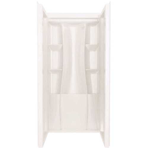 Delta B12205-3636-WH Classic 500 36 in. W x 73.25 in. H x 36 in. D Direct-to-Stud Alcove Shower Surrounds in High Gloss White
