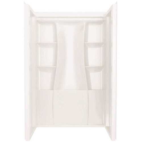 Classic 500 48 in. W x 73.25 in. H x 34 in. D Direct-to-Stud Alcove Shower Surrounds in High Gloss White