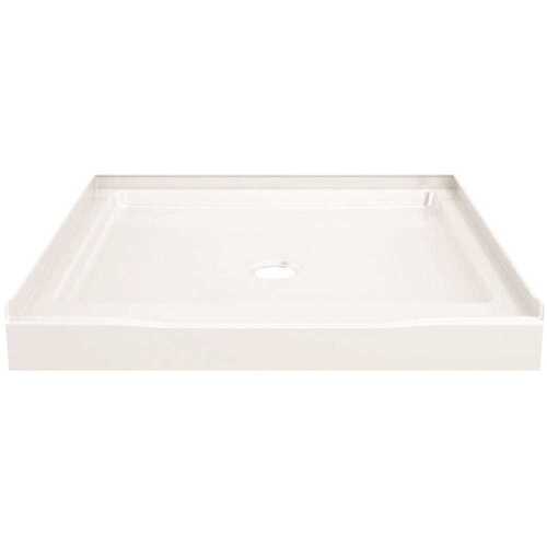 Delta B12135-3636-WH Classic 500 36 in. L x 36 in. W Alcove Shower Pan Base with Center Drain in High Gloss White