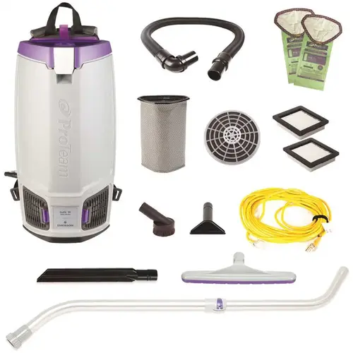 GoFit 10,10 qt. with Xover Multi-Surface Telescoping Wand Tool Kit 120 Volt Commercial Backpack Gray