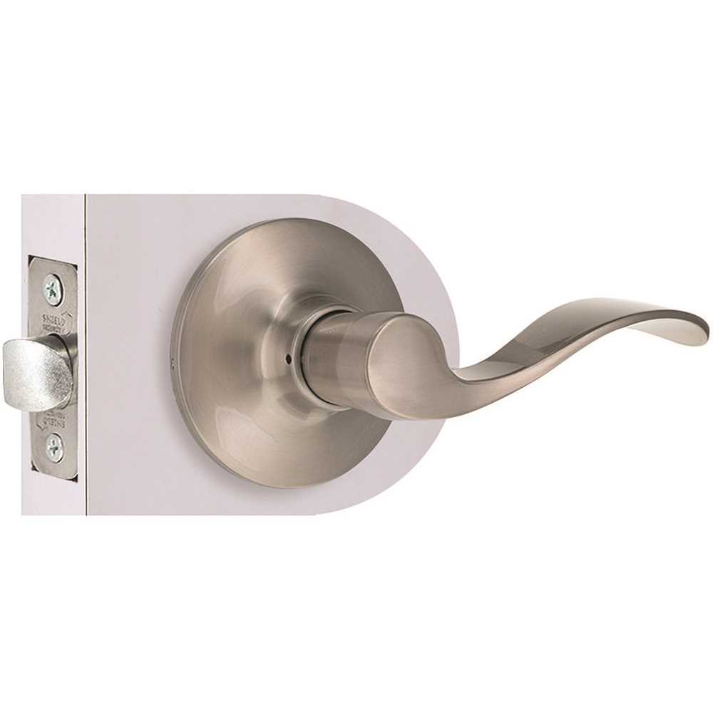 Shield Security LC2X203B Wave Passage Door Lever 2-3/8" and 2-3/4" Backset Grade 3 Satin Nickel