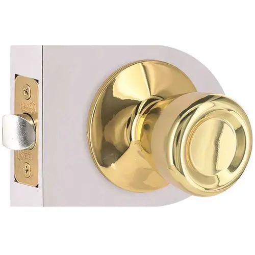 Tulip Passage Door Knob 2-3/8" and 2-3/4" Backset Grade 3 Bright Brass