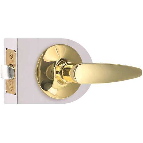 Shield Security LH703BXCD6 Straight Passage Door Lever 2-3/8" and 2-3/4" Backset Grade 3 Bright Brass