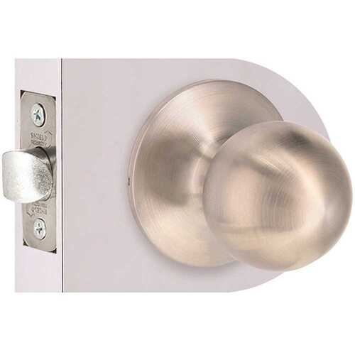 Shield Security T3630BXCD6 Round Passage Hall/Closet Door Knob 2-3/8" and 2-3/4" Backset Grade 3 Satin Stainless Steel