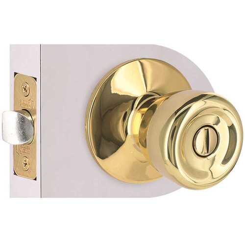 Shield Security TR710B Tulip Privacy Bed/Bath Door Knob 2-3/8" and 2-3/4" Backset Grade 3 Bright Brass