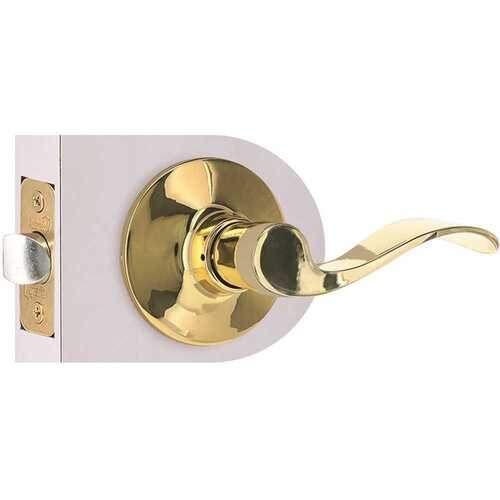 Shield Security LC2703BXCD6 Wave Passage Door Lever 2-3/8" and 2-3/4" Backset Grade 3 Bright Brass