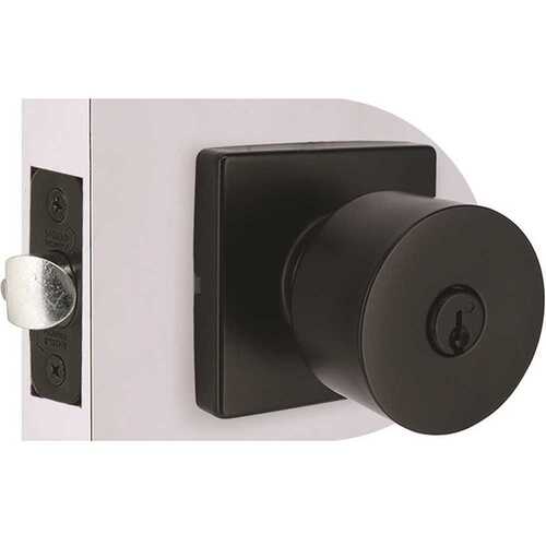 Shield Security TVX900B Contemporary Entry Door Knob 2-3/8" and 2-3/4" Backset Grade 3 Matte Black