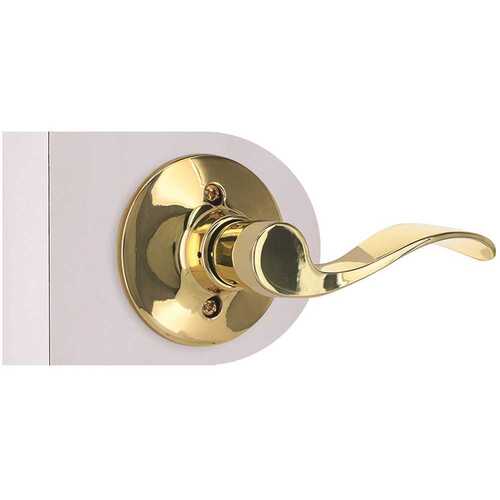 Shield Security LC2704B Wave Dummy Door Lever Right Handed Bright Brass