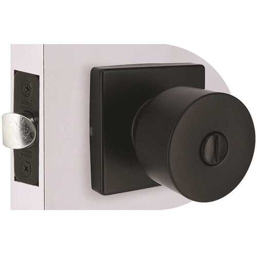 Shield Security TVX910B Contemporary Privacy Bed/Bath Door Knob 2-3/8" and 2-3/4" Backset Grade 3 Matte Black