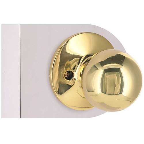 Shield Security T3740B Round Dummy Door Knob Bright Brass