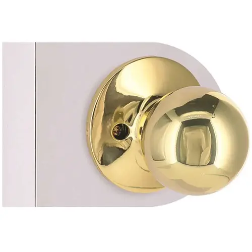 Round Dummy Door Knob Bright Brass