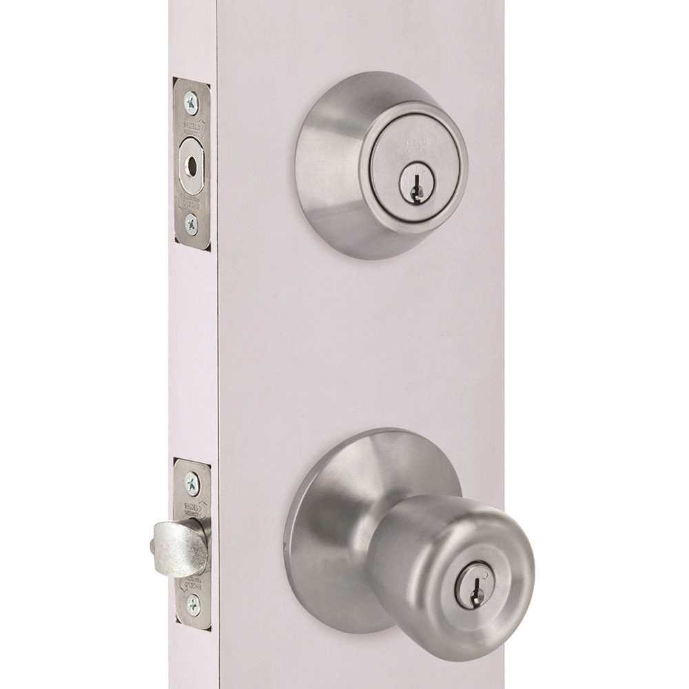 Shield Security BRSD1B Tulip Deadbolt and Entry Combo Pack 2-3/8" and 2-3/4" Backset Grade 3 Satin Chrome