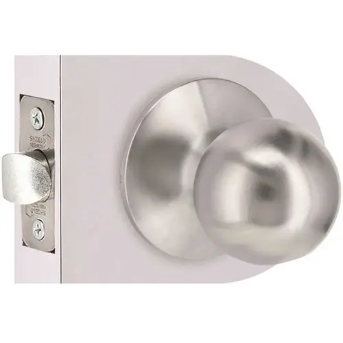 Round Passage Hall/Closet Door Knob 2-3/8" and 2-3/4" Backset Grade 3 Satin Chrome