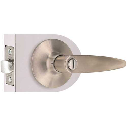 Shield Security LH601BXCD6 Straight Privacy Door Lever 2-3/8" and 2-3/4" Backset Grade 3 Satin Stainless Steel