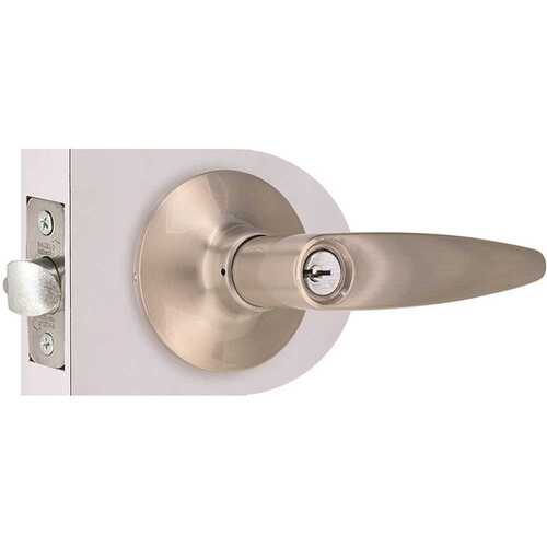 Shield Security LHX200B Straight Entry Door Lever 2-3/8" and 2-3/4" Backset Grade 3 Satin Nickel