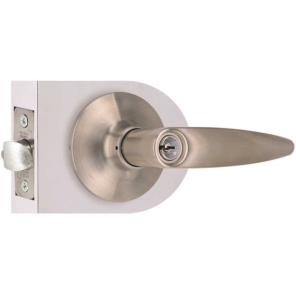 Shield Security LH600B Straight Entry Door Lever 2-3/8" and 2-3/4" Backset Grade 3 Satin Stainless Steel