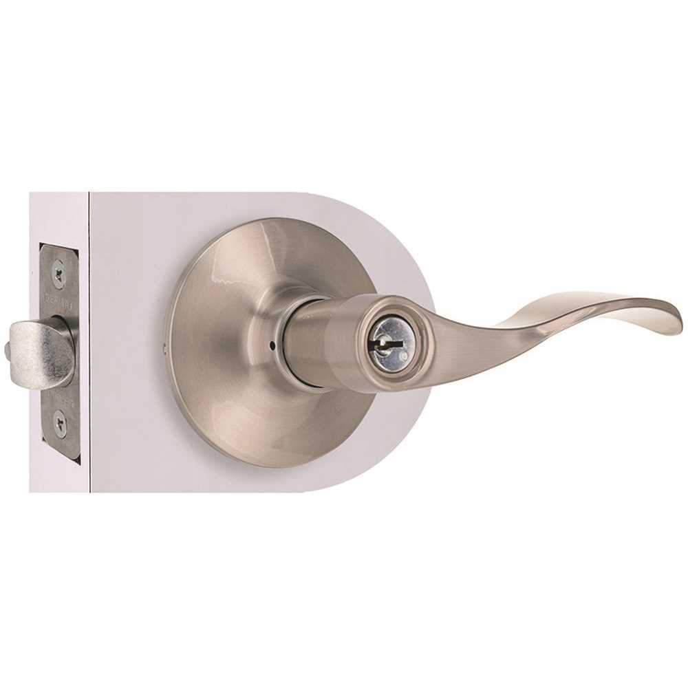 Shield Security LC2X200B Wave Entry Door Lever 2-3/8" and 2-3/4" Backset Grade 3 Satin Nickel