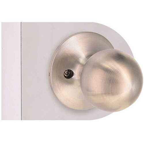 Shield Security T3640B Round Dummy Door Knob Satin Stainless Steel and Satin Chrome