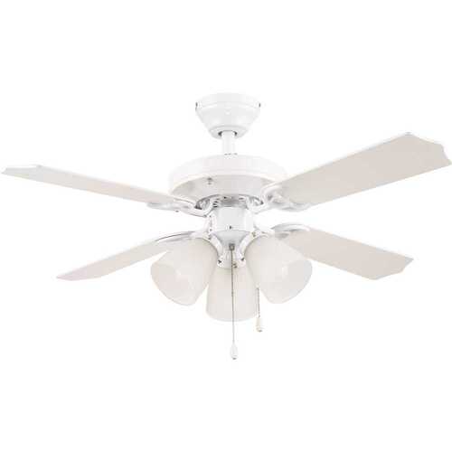 Seasons 32159 42 Inch Dual Mount Ceiling Fan, 4" Blades, White